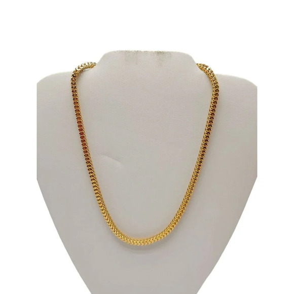 Unbranded Jewelry - Unique Box Snake Chunky Chain Necklace Gold Tone Vintage Magnet Clasp